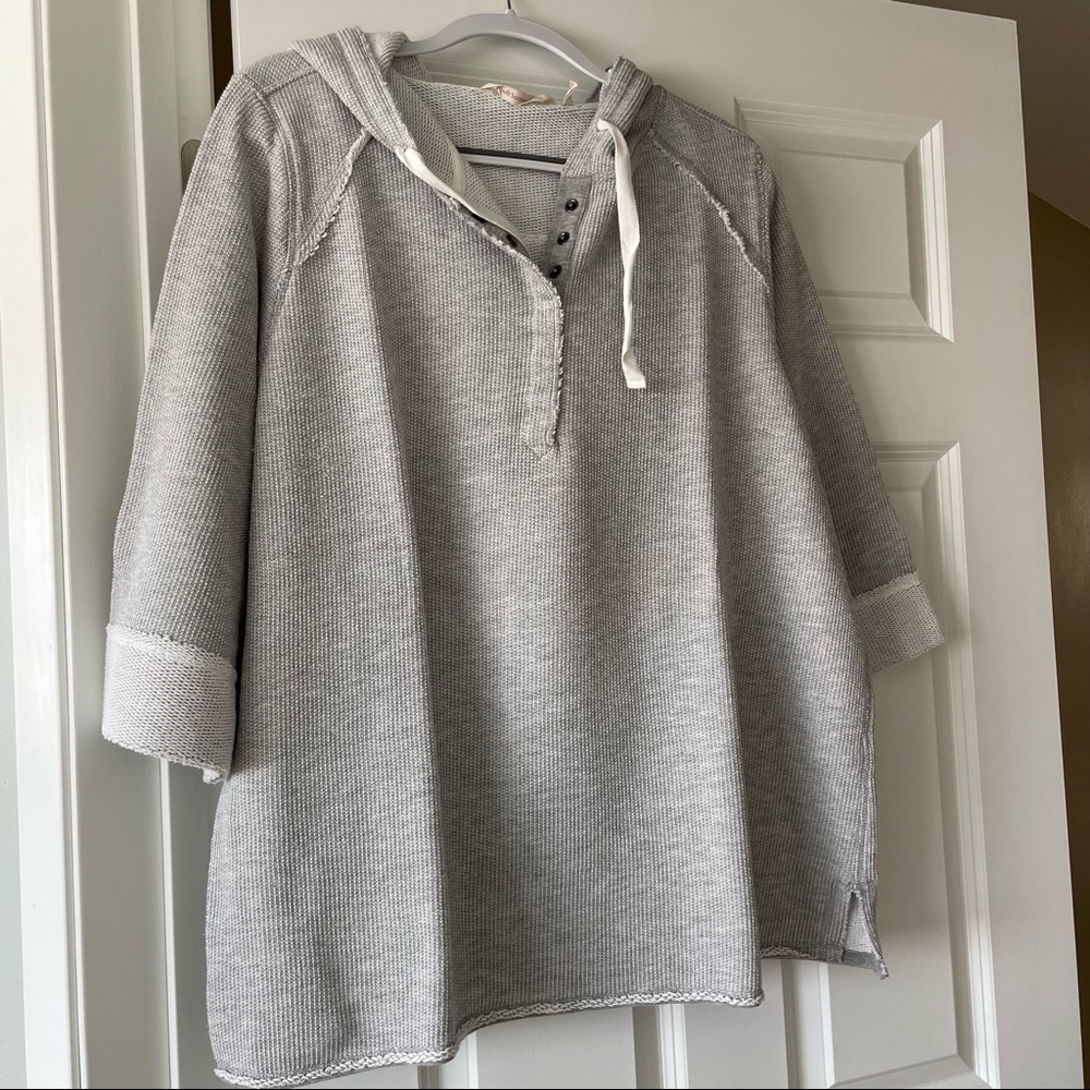 Soft Surroundings hooded sweater with snaps